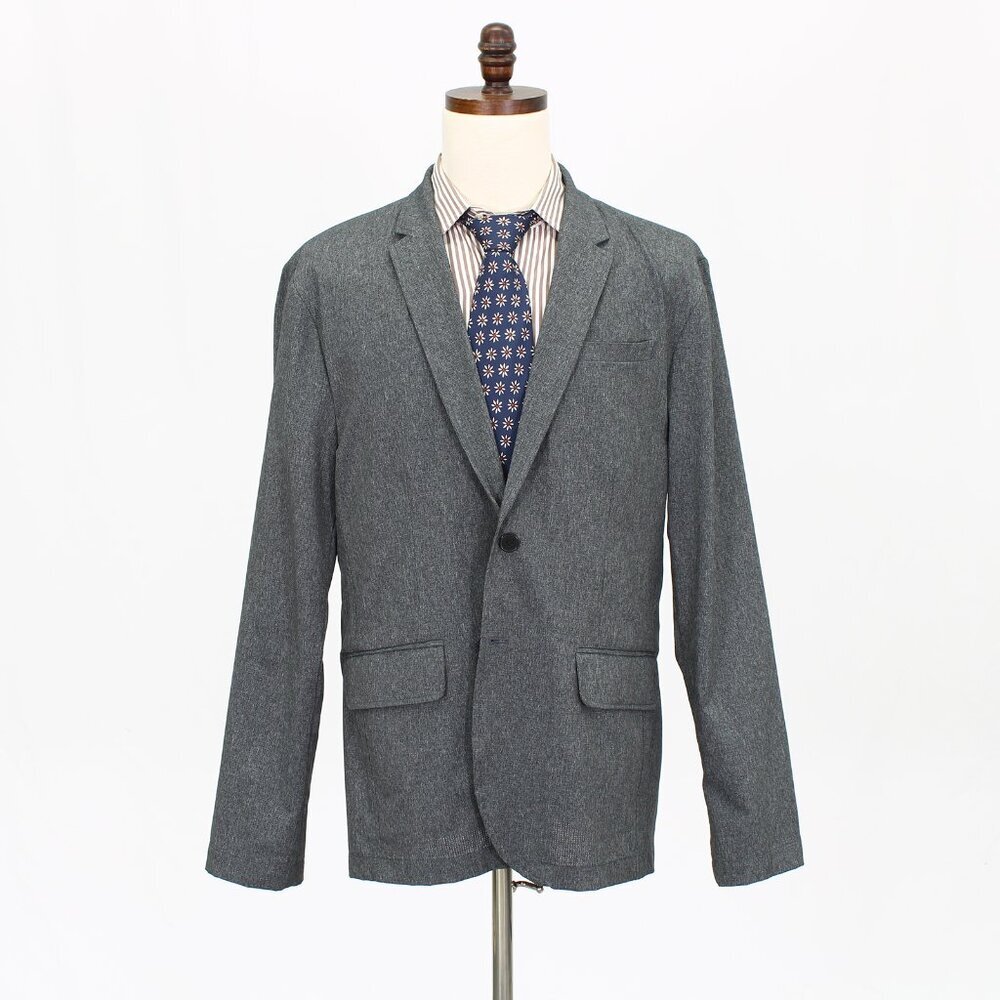 Kenneth Cole 46L Gray Solid 2-Button Sport Coat Blazer Jacket G520